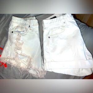 2 pr shorts, Kendall & Kylie sz 1 25 waist 
white pr sz 0 24 waist. $8 both